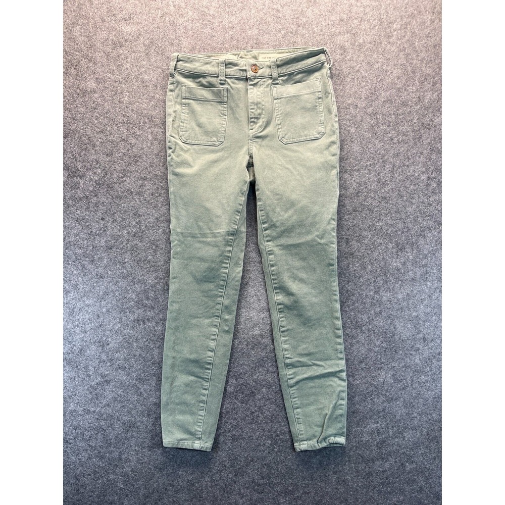 Pilcro And The Letterpress Jeans Womens 28 High Rise Skinny Corduroy Green Pants